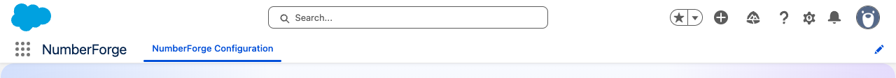 NumberForge app with NumberForge Configuration tab in the navigation bar